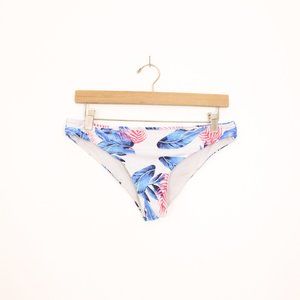 *Shekini White and Blue Palm Frond Bikini Bottoms